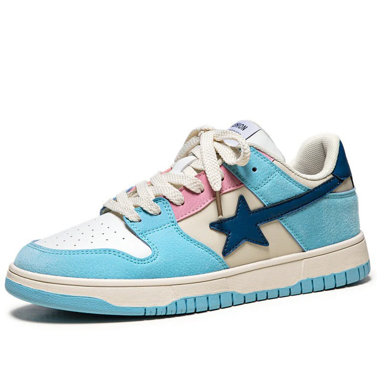 Baby Blue & Navy Shooting Star Sneakers - Image 4