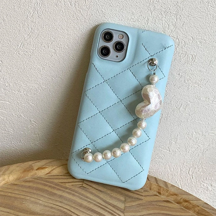 Baby Blue Pearl Chain iPhone Case - Image 5