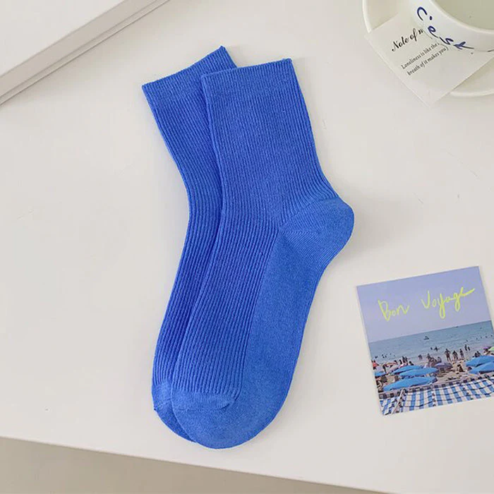 Baby Blue Ribbed Socks - Image 10