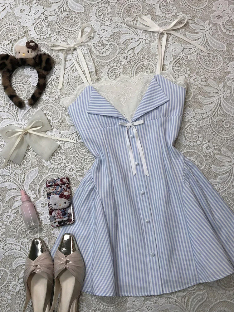 baby blue striped dress - Image 4