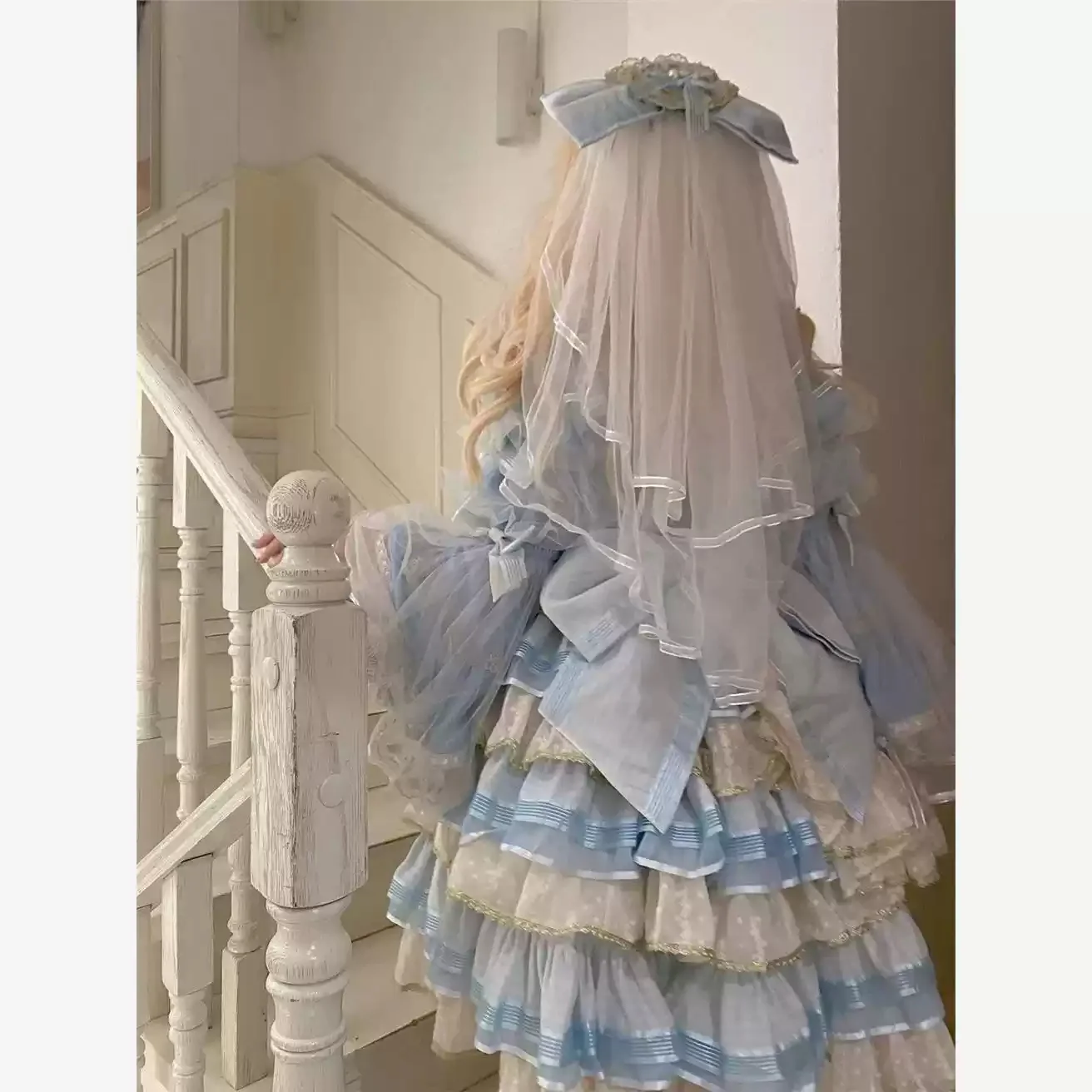 Baby Blue Wedding Lolita Dress - Image 4