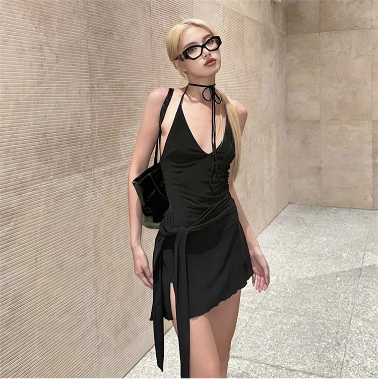 Backless Dark Coquette Dress