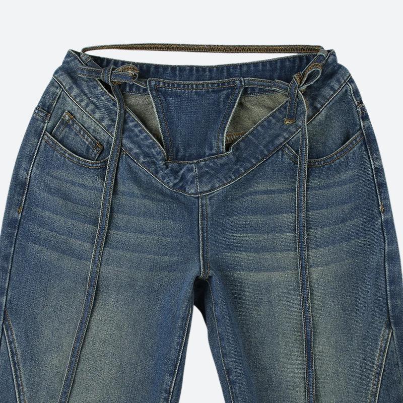 Baddie Cut Out Low Rise Denim Jeans - Image 3