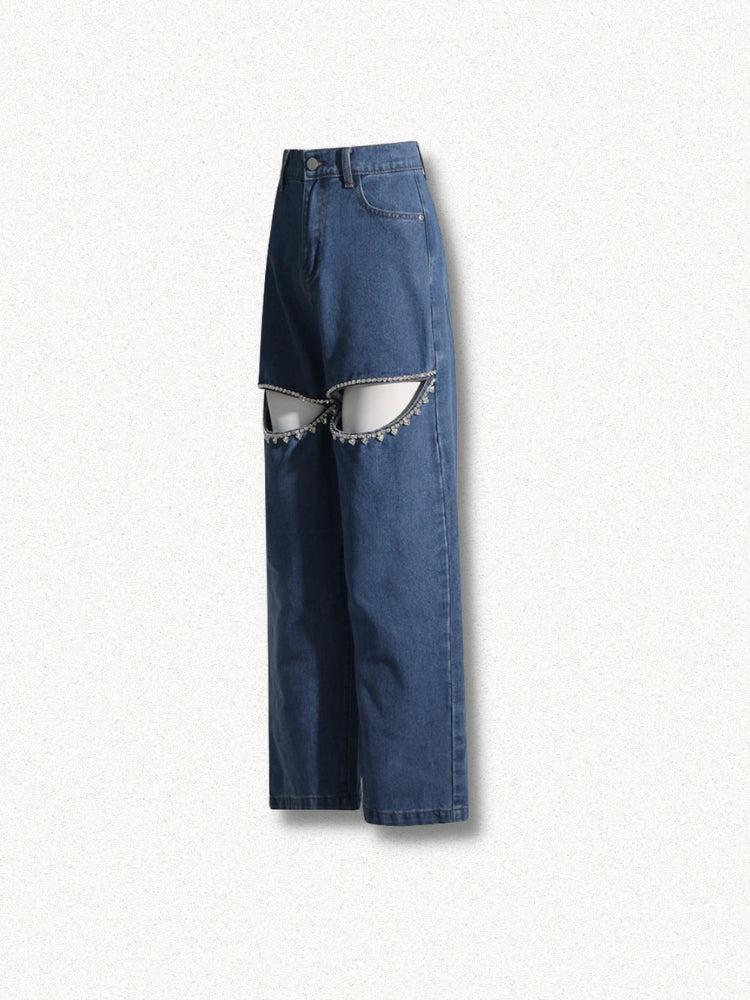 Baddie Embellished Cut-Out Jeans - Image 10