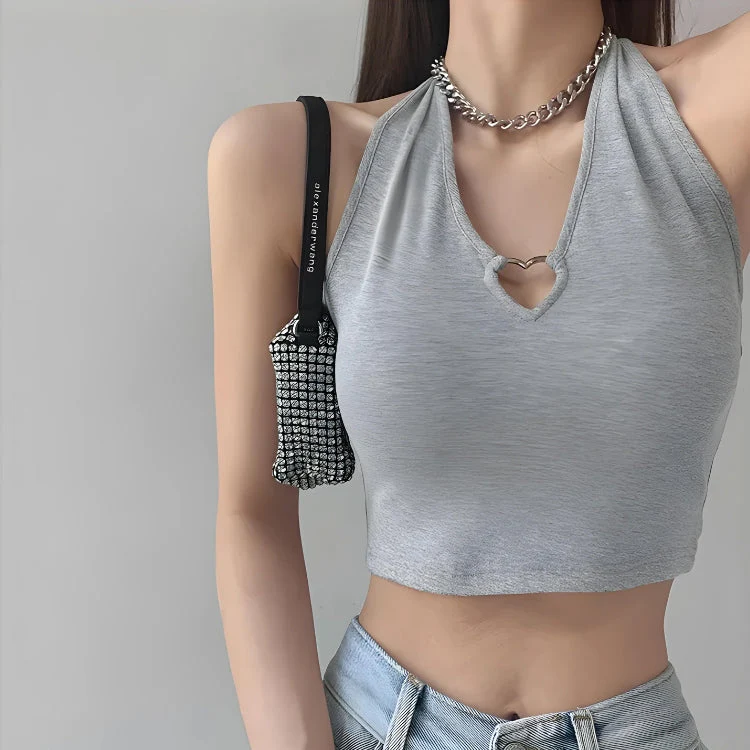Baddie Heart Ring Halter Top - Image 4