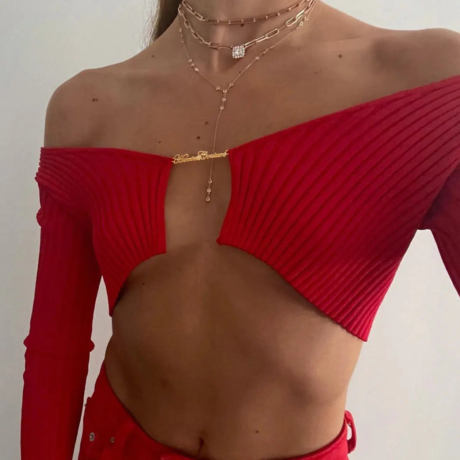 Baddie Knitted Open Front Crop Top - Image 6