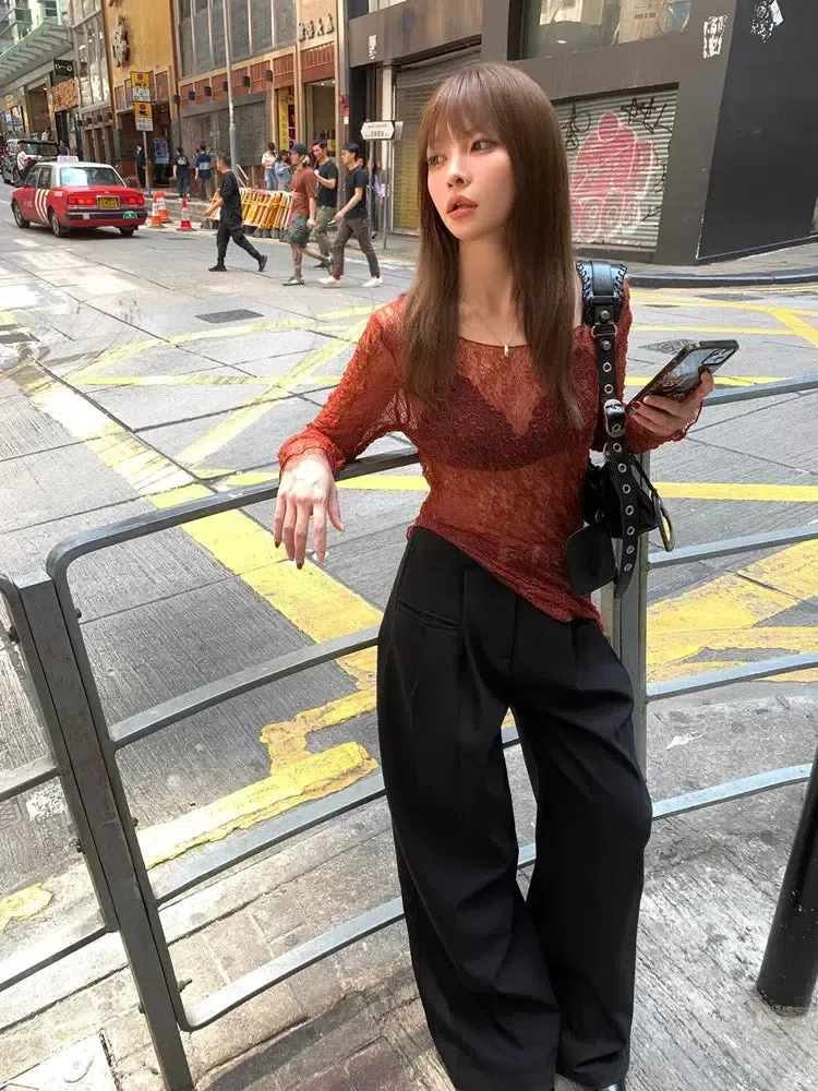 Baddie Lace Sheer Top - Image 2