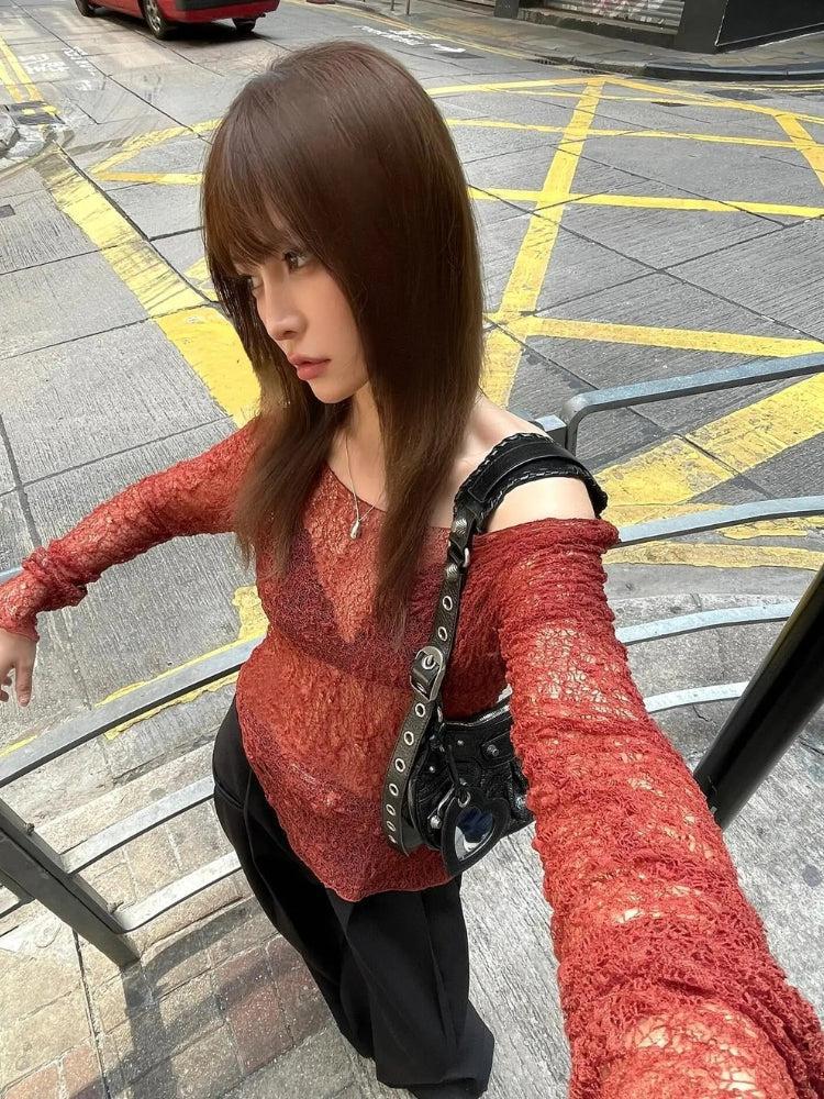 Baddie Lace Sheer Top - Image 3