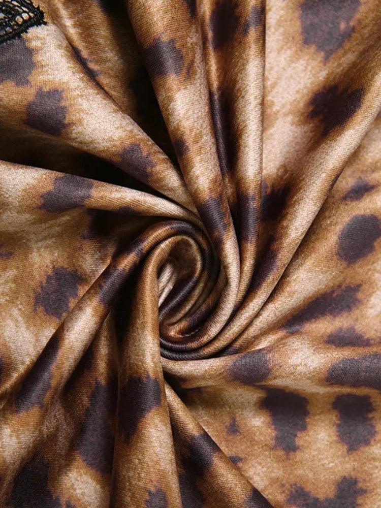Baddie Leopard Lace Mini Dress - Image 6