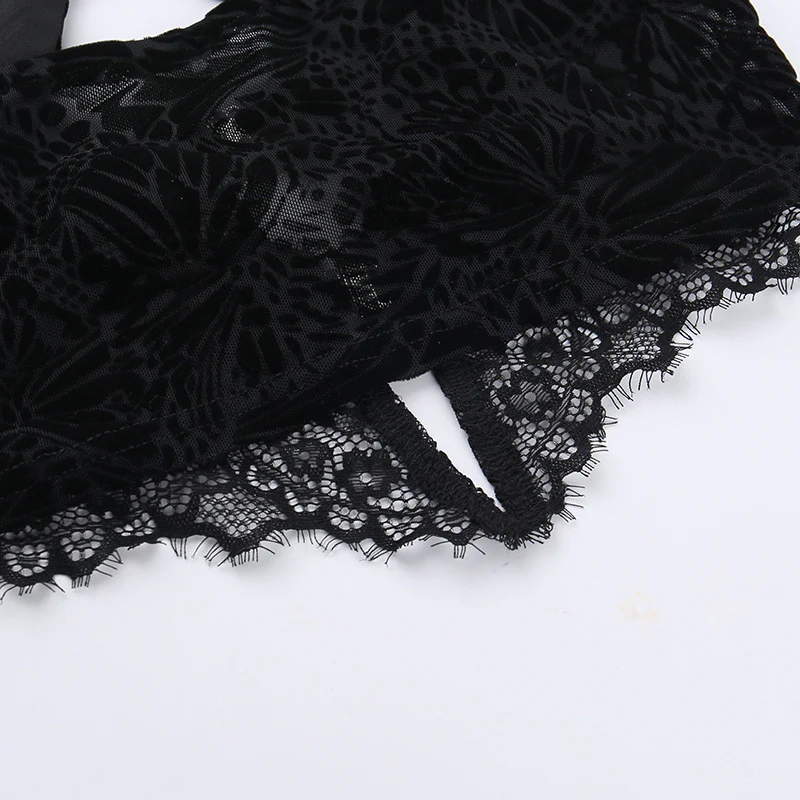 Baddie Mesh Lace Crop Top - Image 8