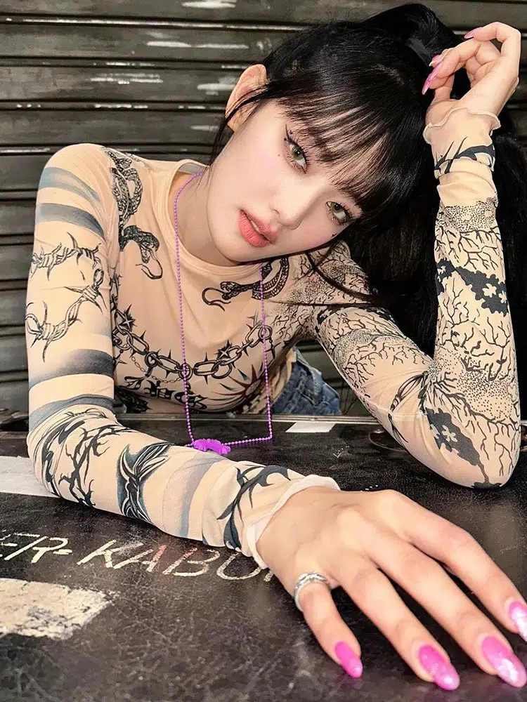 Baddie Mesh Tattoo Top - Image 3