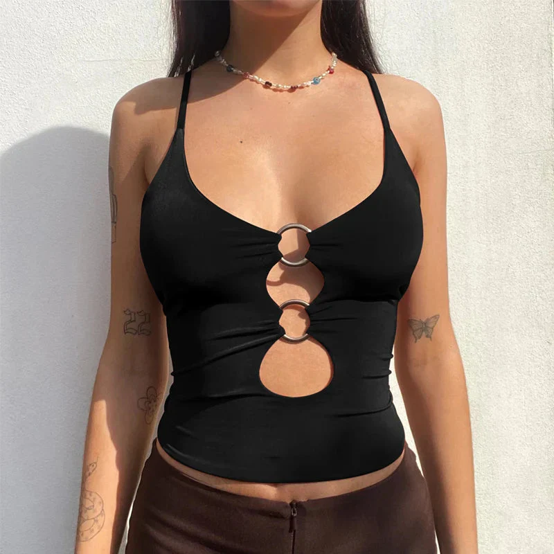 Baddie O-Ring Plunge Neck Top - Image 5