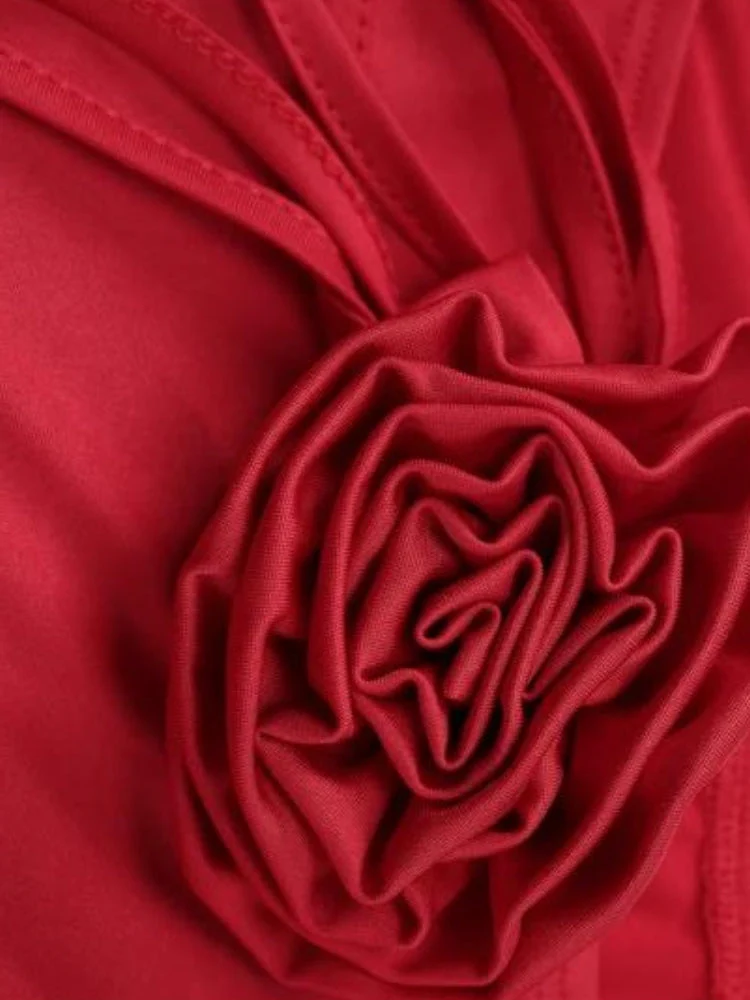 Baddie Rose Asymmetric Off Shoulder Top - Image 4