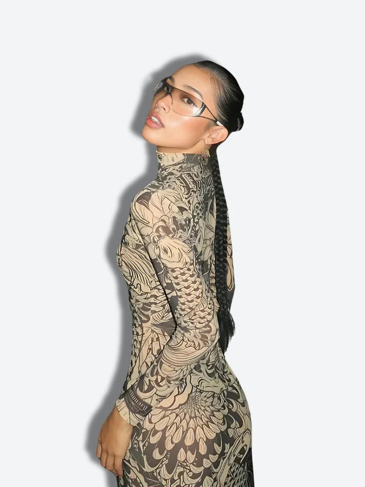 Baddie Tattoo Maxi Dress - Image 3