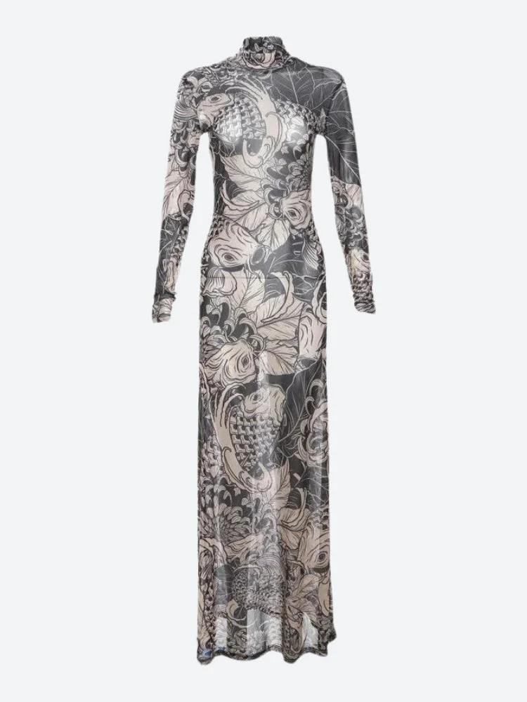 Baddie Tattoo Maxi Dress - Image 4