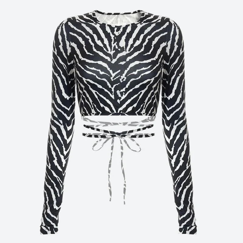 Baddie Zebra Backless Crop Top - Image 3