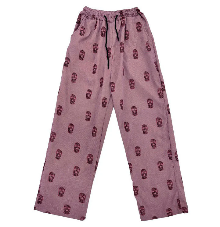 Balaclava Print Wide Leg Pants - Image 10