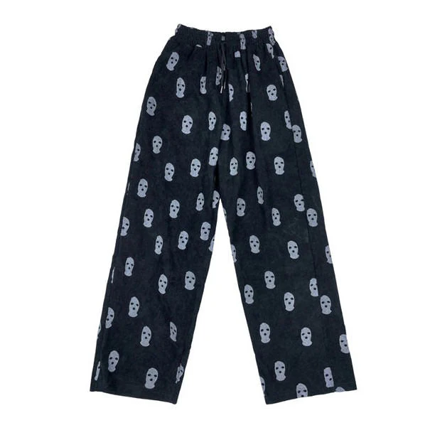 Balaclava Print Wide Leg Pants - Image 11