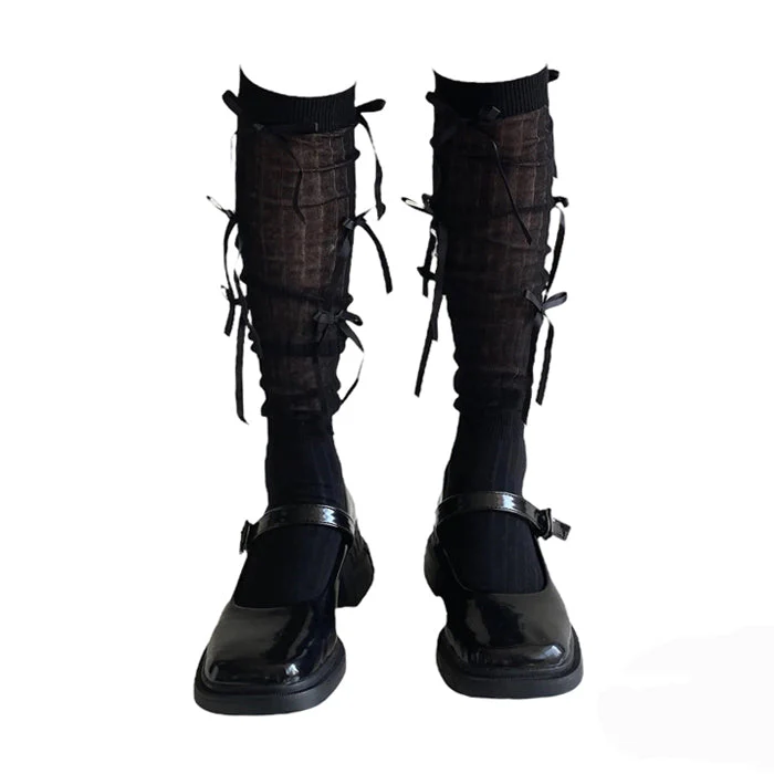 Ballet Core Bow High Socks - Image 10