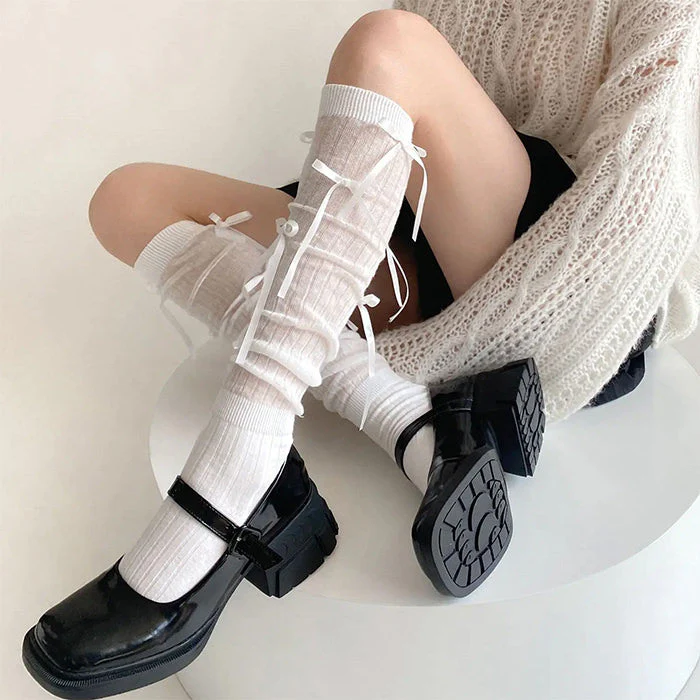 Ballet Core Bow High Socks - Image 4