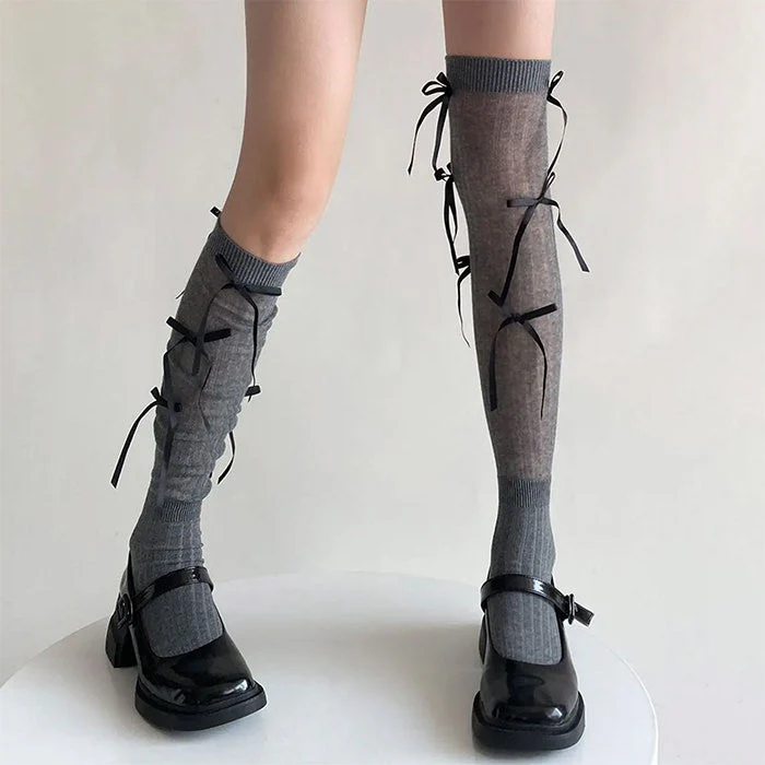 Ballet Core Bow High Socks - Image 5