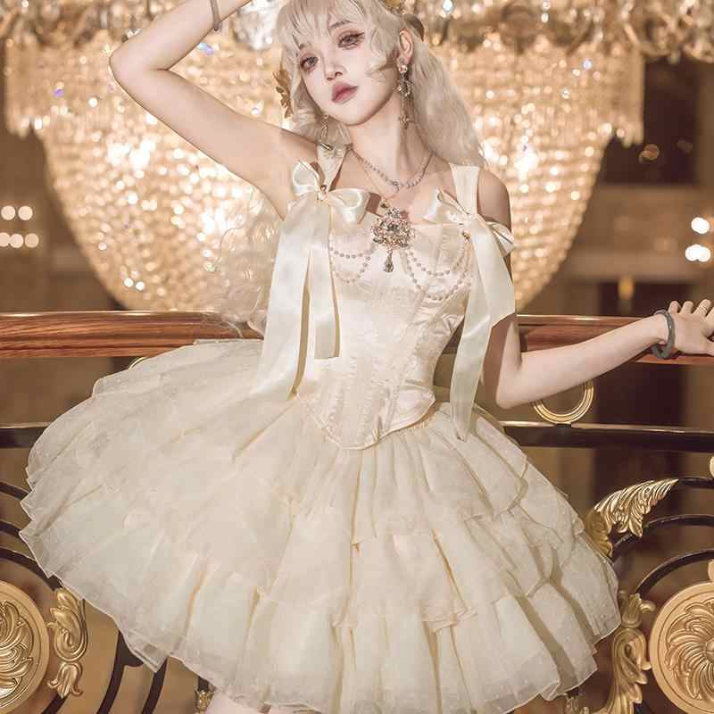 Ballet Cream Jacquard Corset Skirt Coord - Image 2