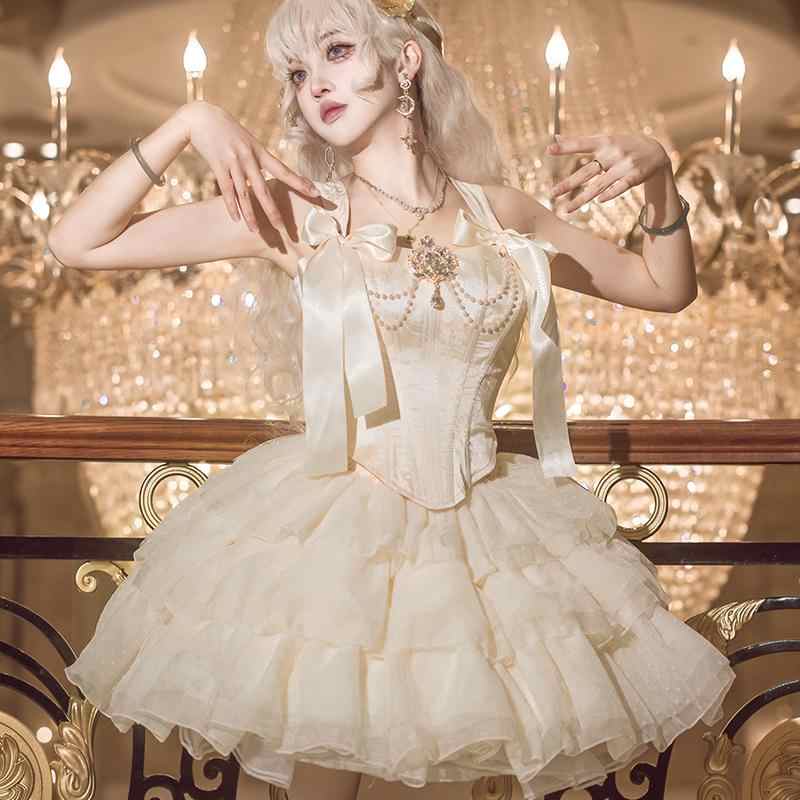 Ballet Cream Jacquard Corset Skirt Coord - Image 3