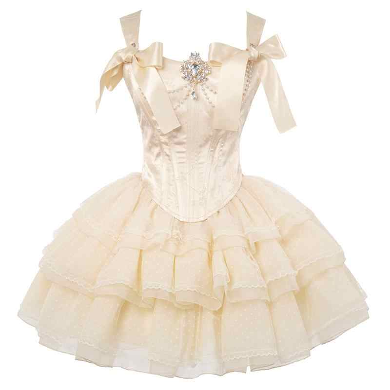 Ballet Cream Jacquard Corset Skirt Coord - Image 4