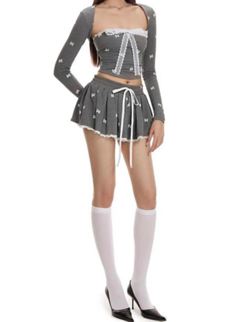 Ballet Lace Bow Skirt Suit - Image 2