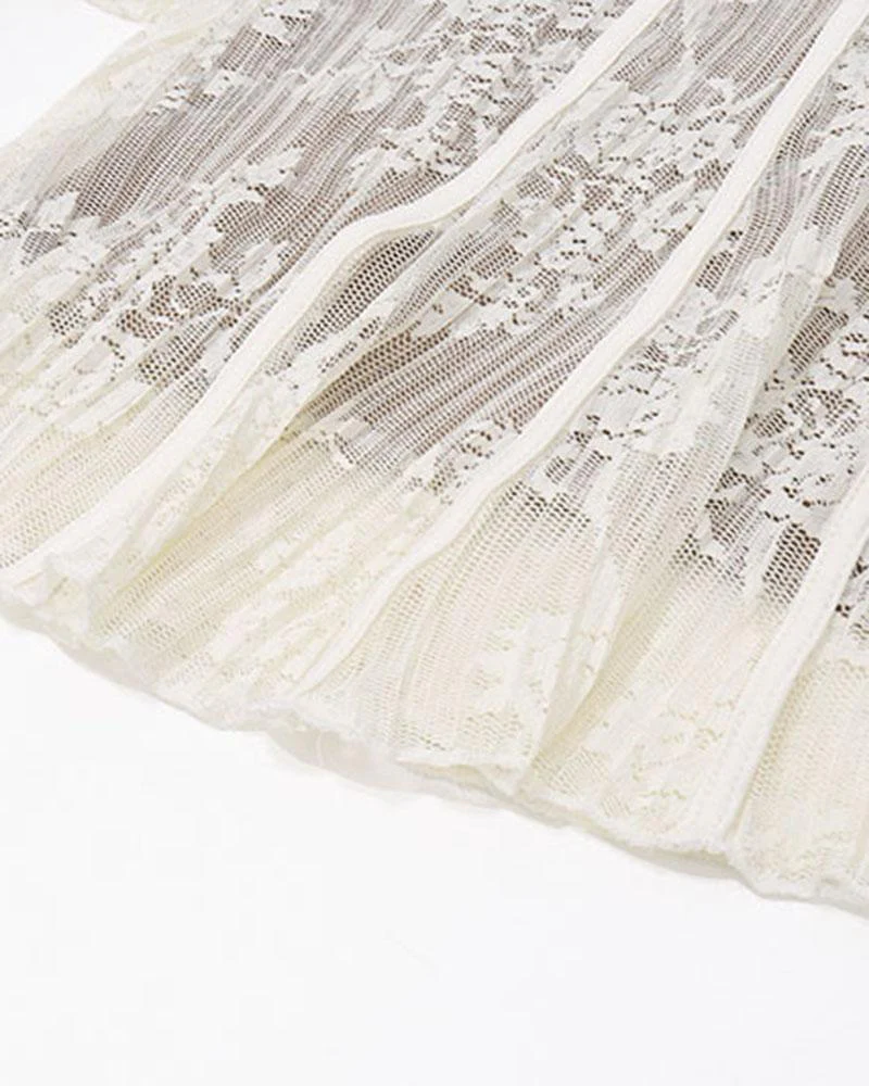 Ballet Lace Embroidery Corset Mini Coquette Dress - Image 5