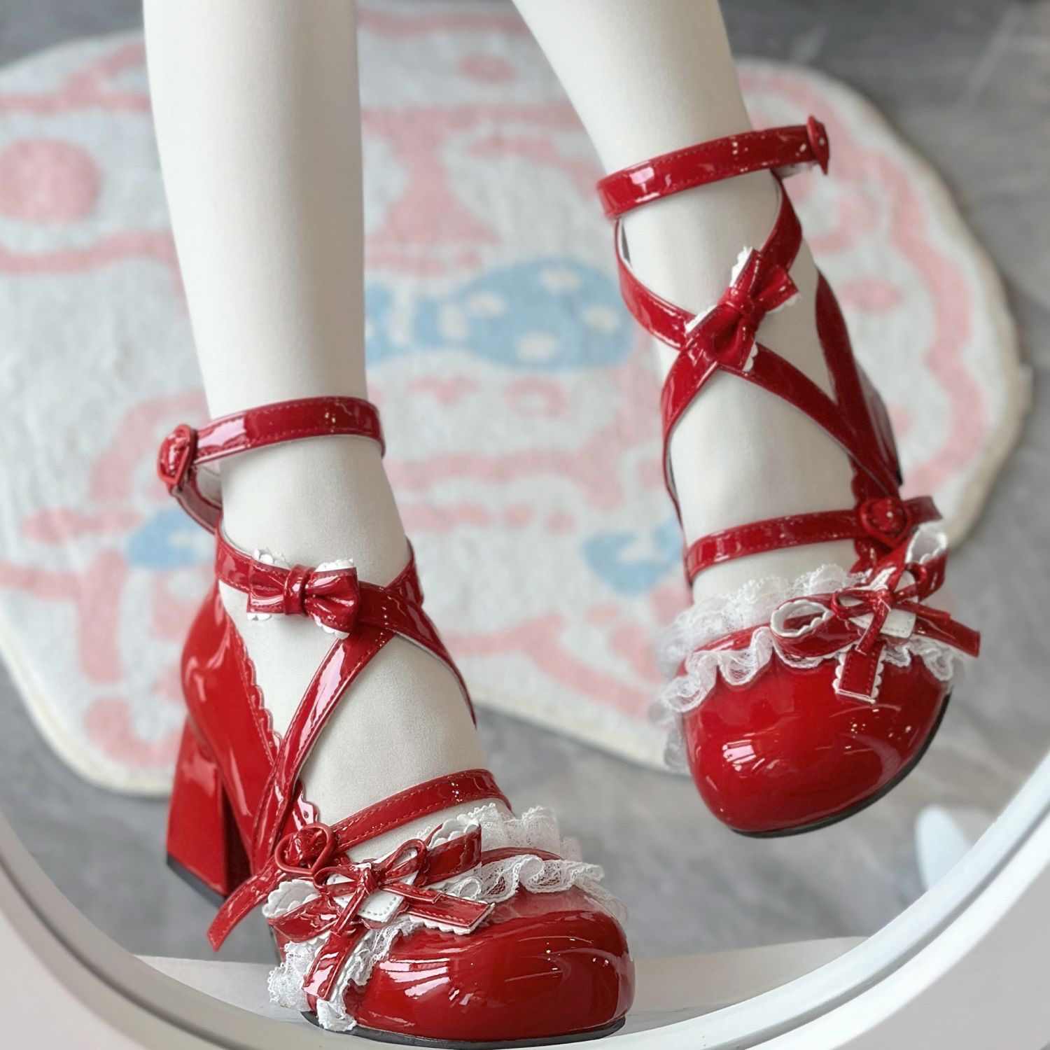 Ballet Lace Round Toe Lolita Shoes - Image 2