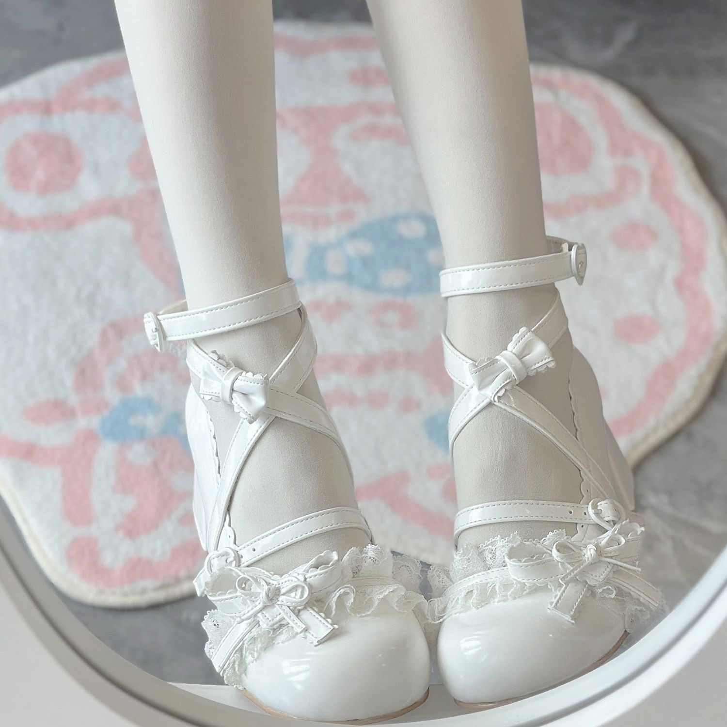 Ballet Lace Round Toe Lolita Shoes - Image 3