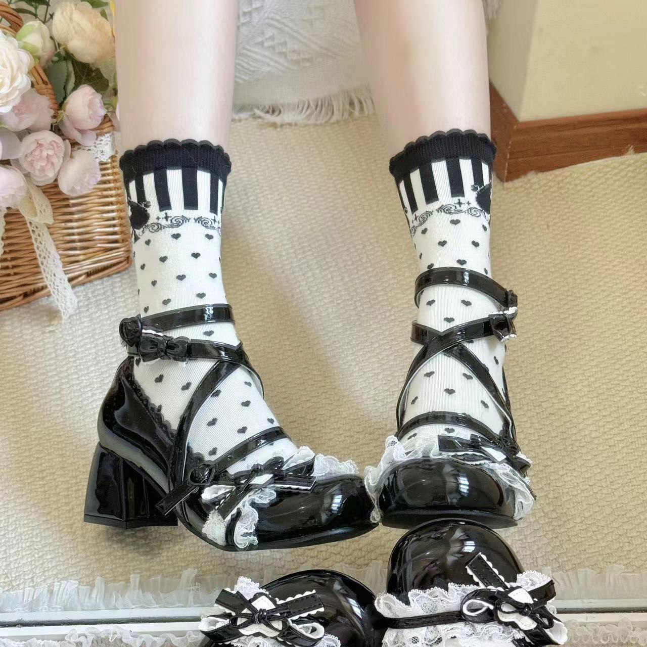 Ballet Lace Round Toe Lolita Shoes - Image 5
