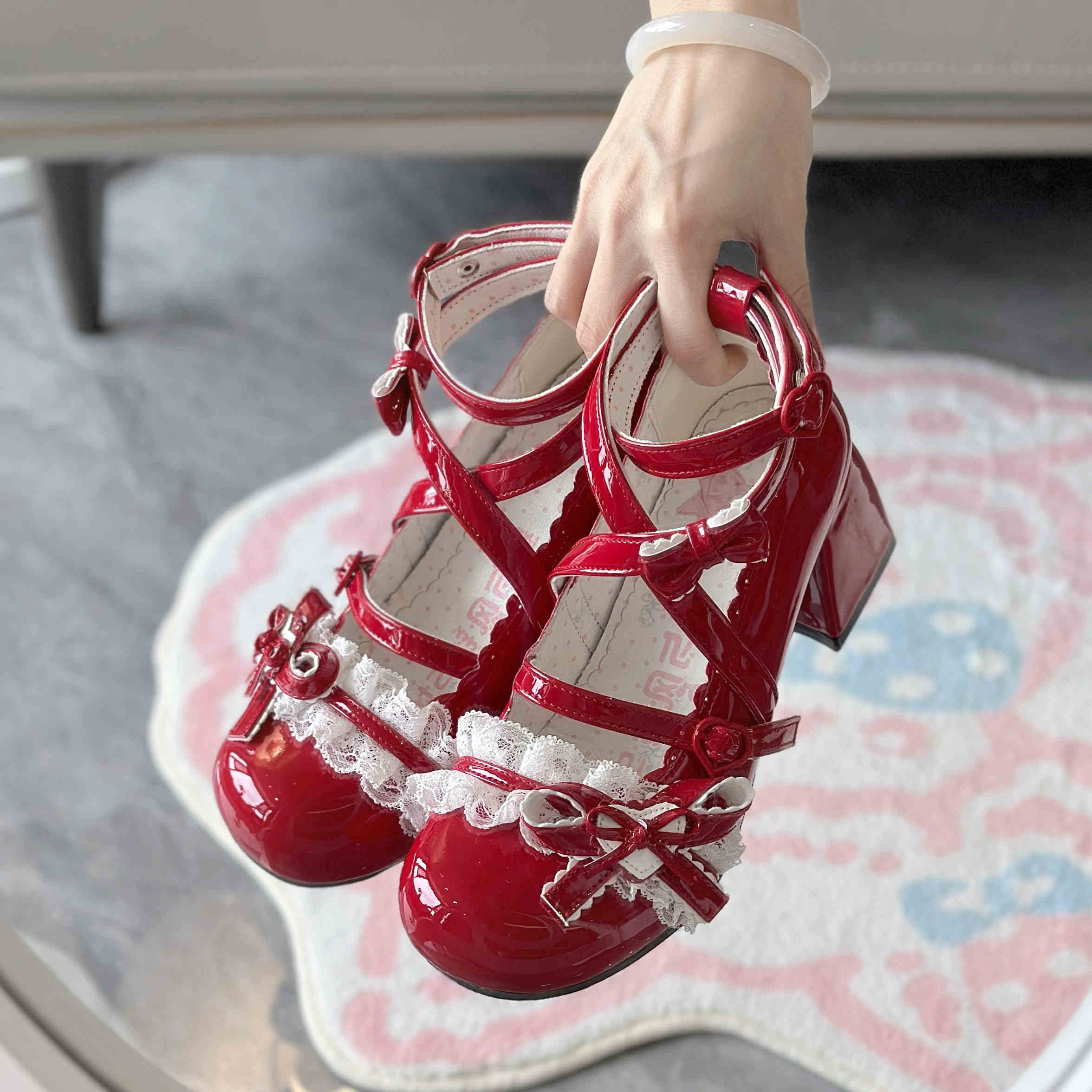 Ballet Lace Round Toe Lolita Shoes - Image 7