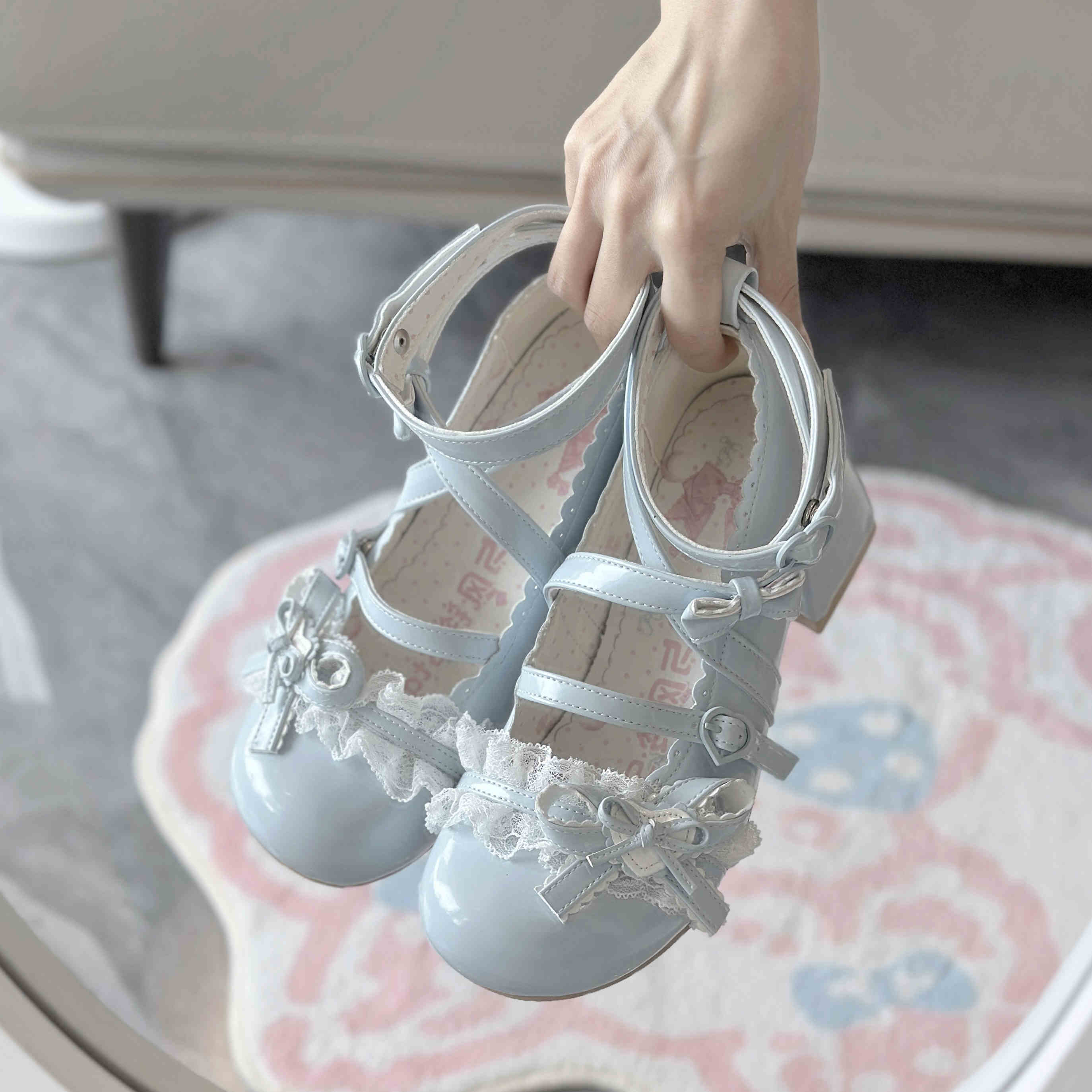 Ballet Lace Round Toe Lolita Shoes - Image 8