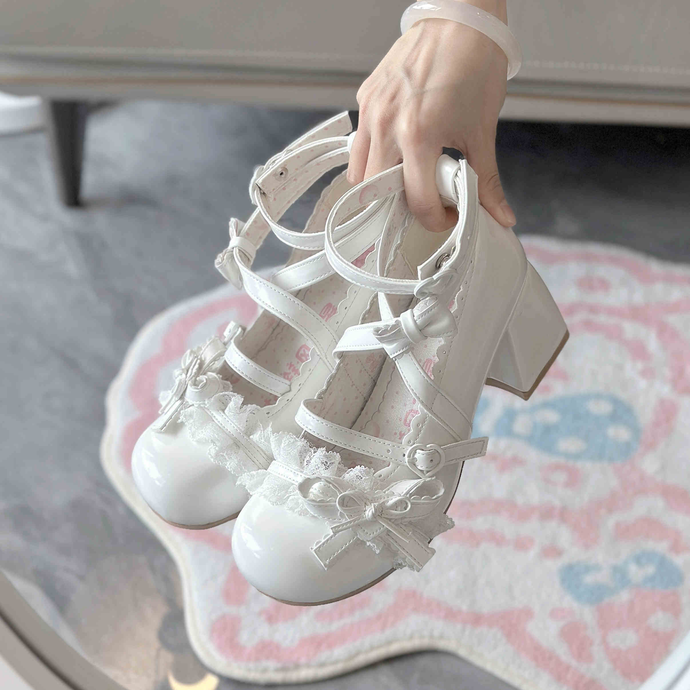 Ballet Lace Round Toe Lolita Shoes - Image 9