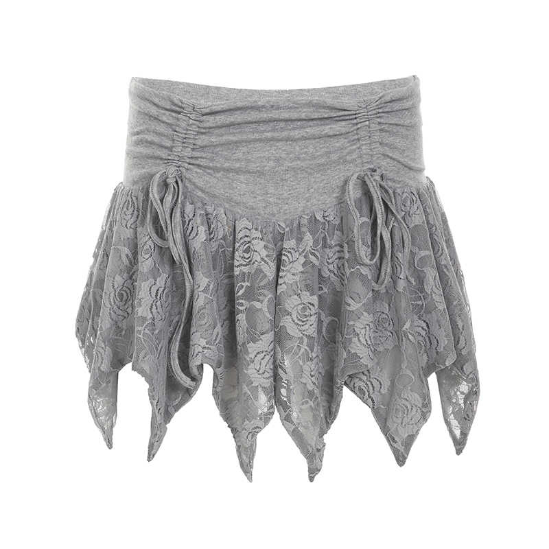 Ballet Lace Stitching Pleated Strap Skirt - Image 10
