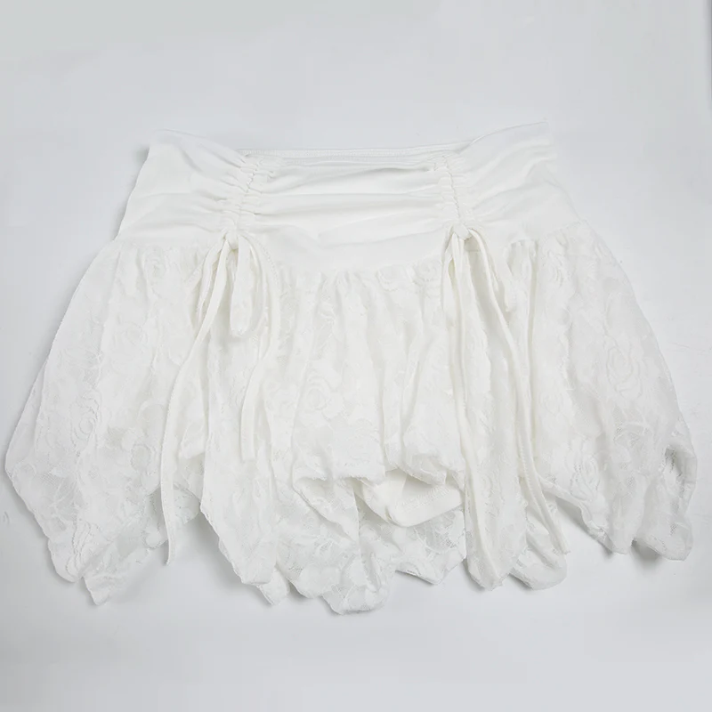 Ballet Lace Stitching Pleated Strap Skirt - Image 7