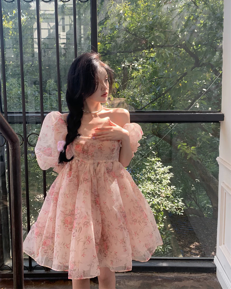 Ballet Palace-style Tutu Floral Coquette Dress - Image 3