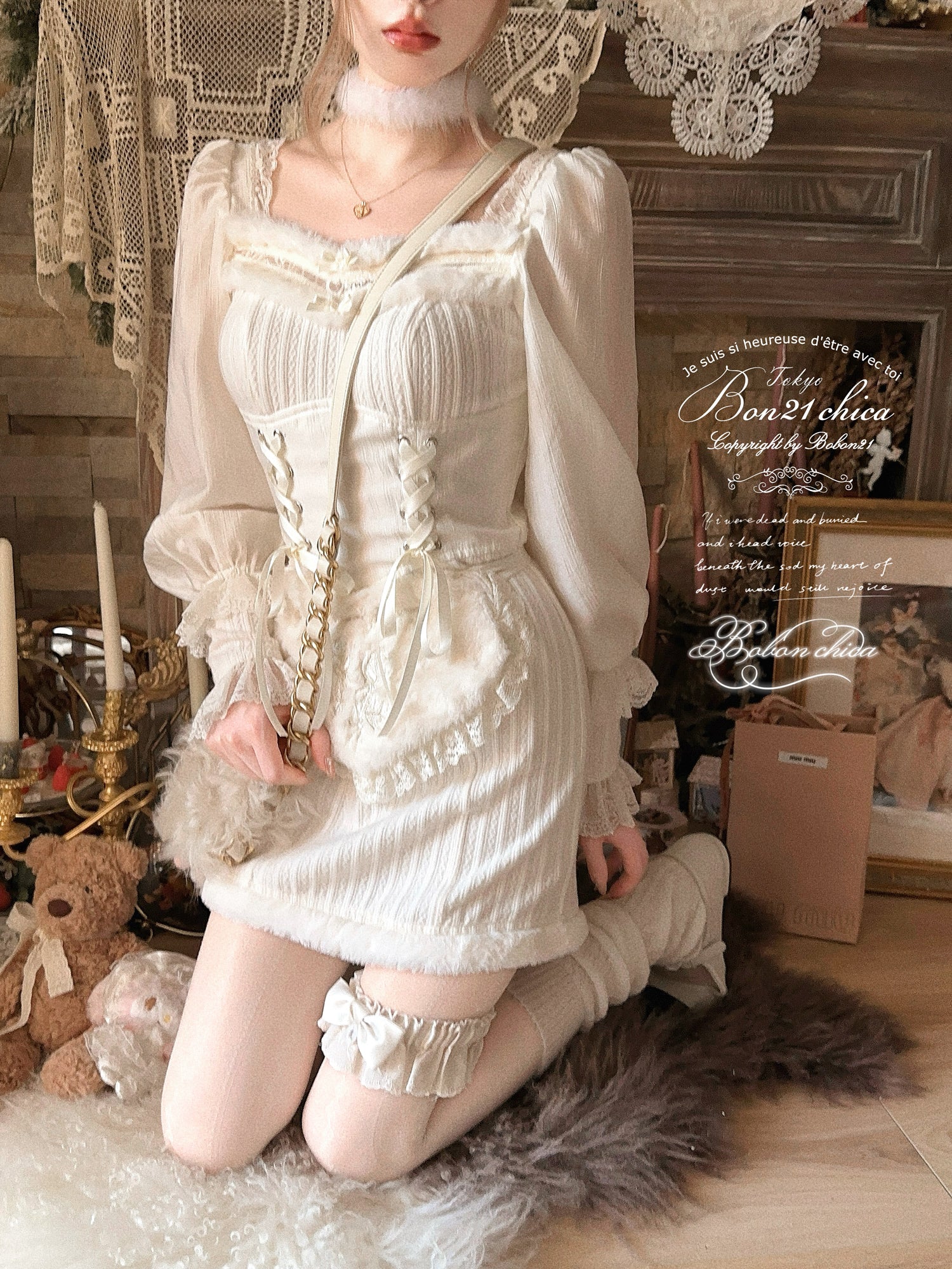 ballet pink coquette sweater dress - Image 3