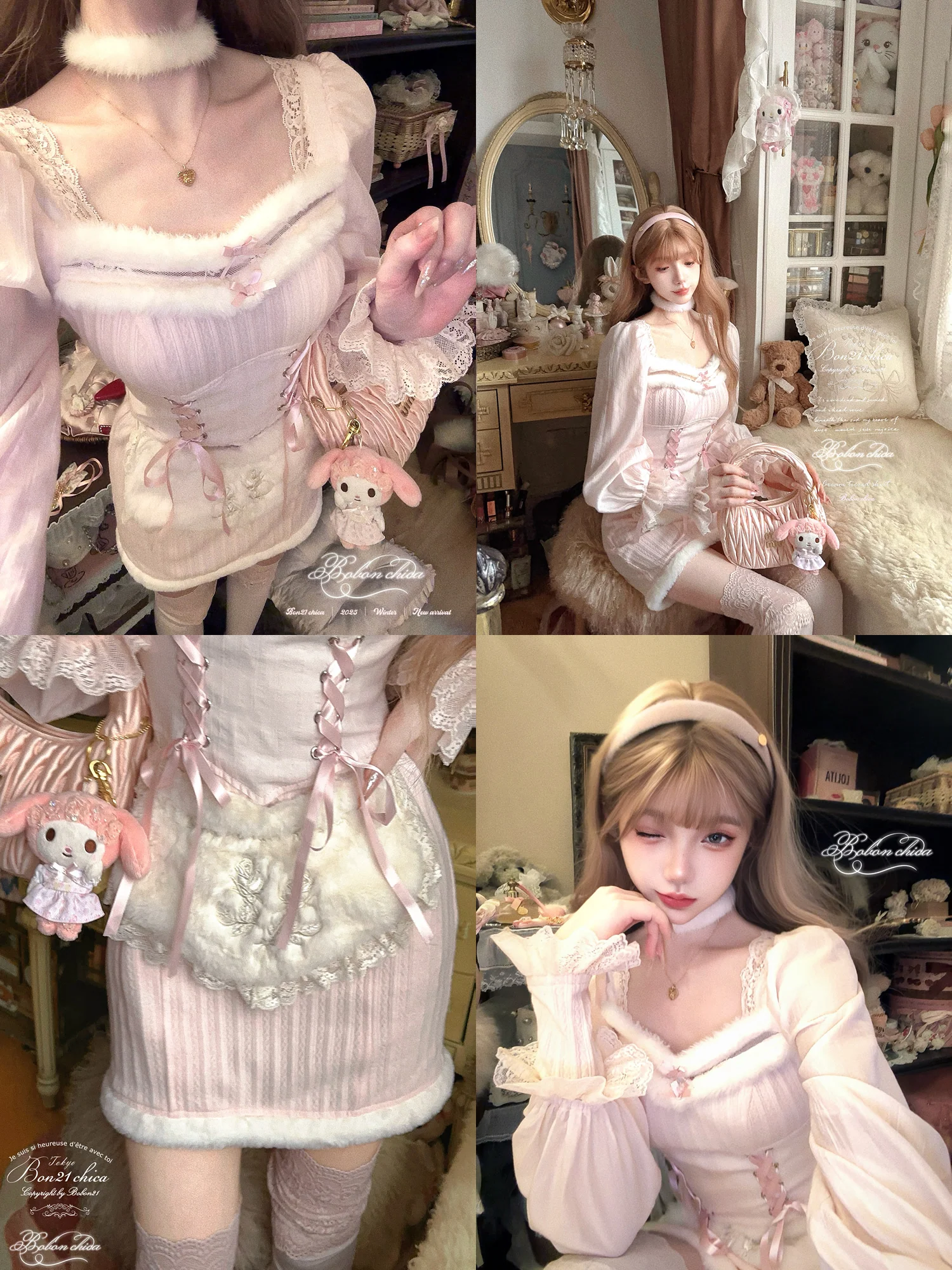 ballet pink coquette sweater dress - Image 5