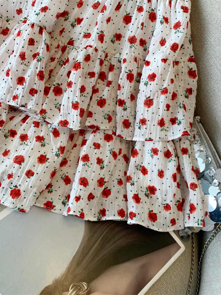 Ballet Polka Dot Floral Fluffy Cake Skirt - Image 2