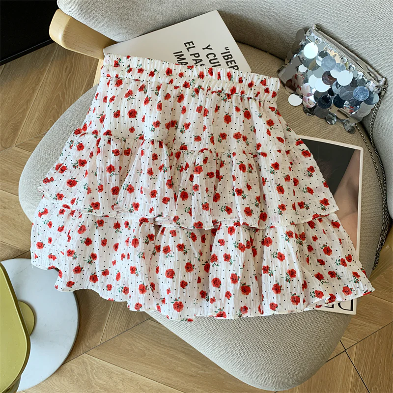 Ballet Polka Dot Floral Fluffy Cake Skirt - Image 5
