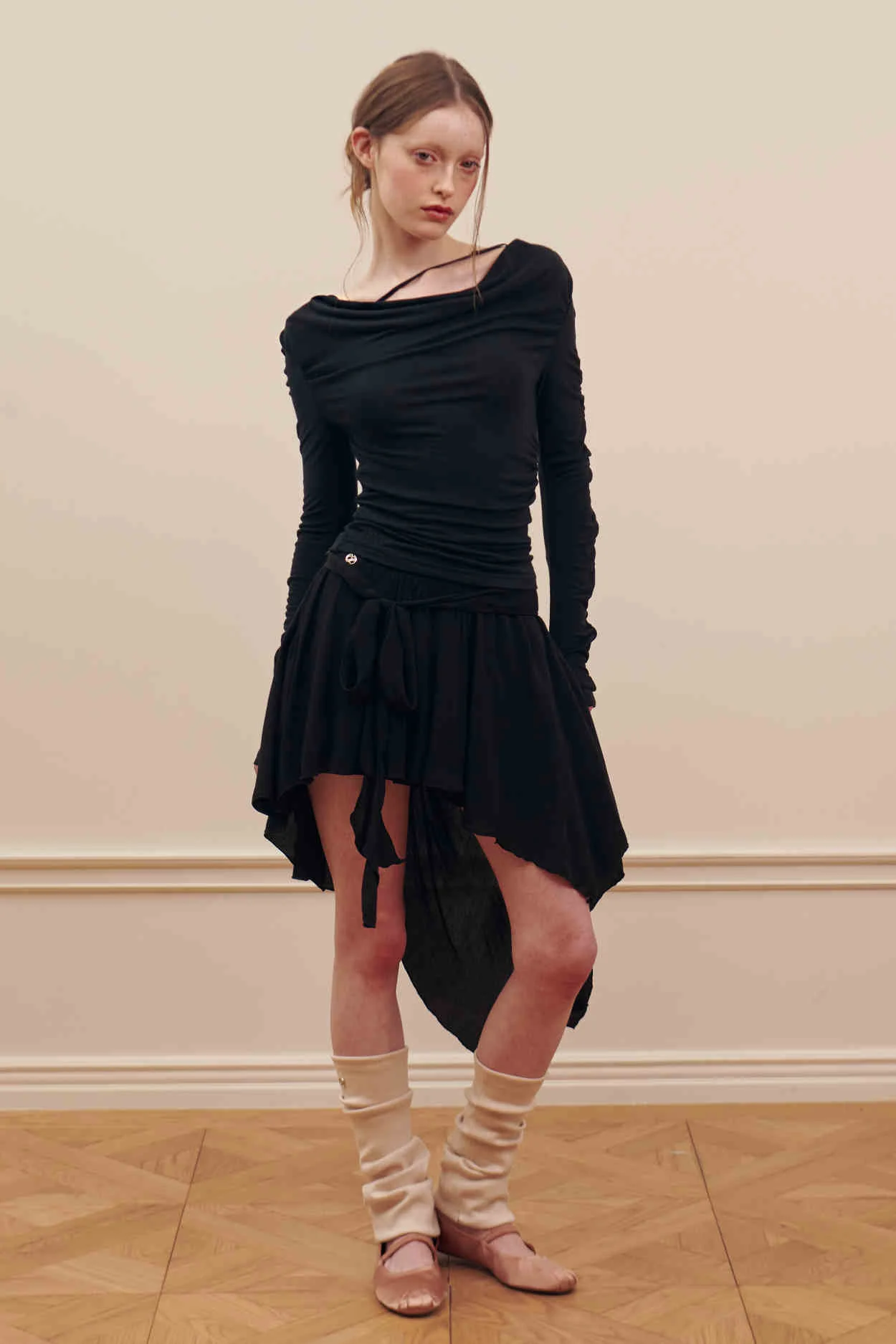 Ballet Strap Irregular Skirt - Image 12