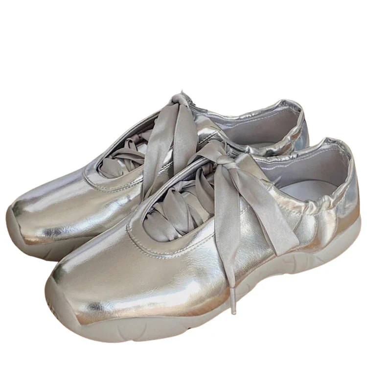 Balletcore Aesthetic Satin Bow Sneakers - Image 2