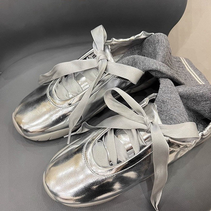 Balletcore Aesthetic Satin Bow Sneakers - Image 6