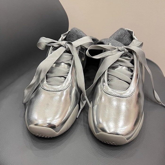 Balletcore Aesthetic Satin Bow Sneakers - Image 7