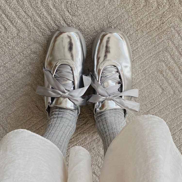 Balletcore Aesthetic Satin Bow Sneakers - Image 8