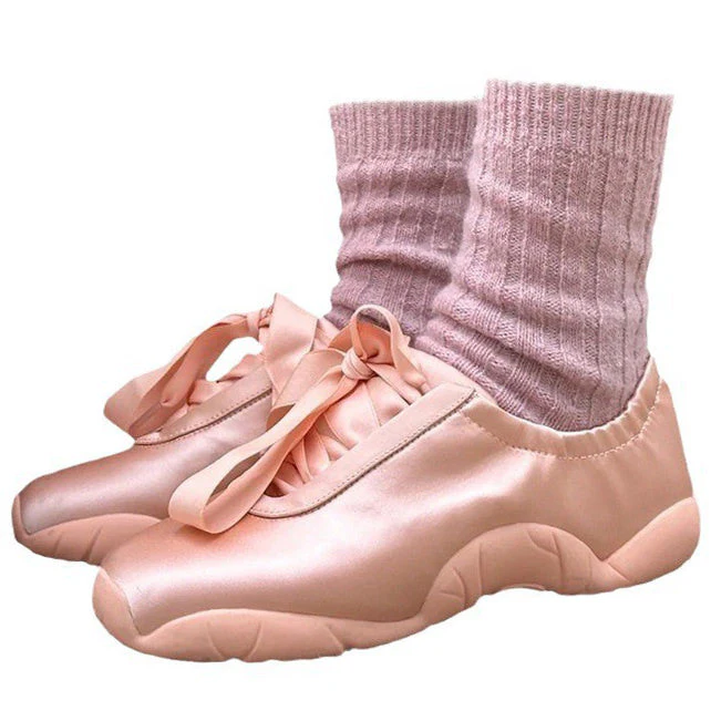 Balletcore Aesthetic Satin Bow Sneakers - Image 9