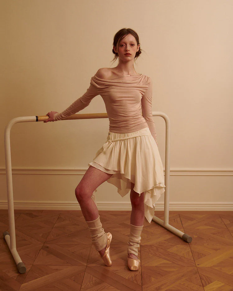 Balletcore Asymmetrical Mid Skirt - Image 13